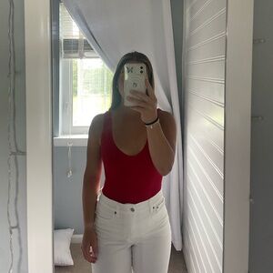 Vibrant red bodysuit